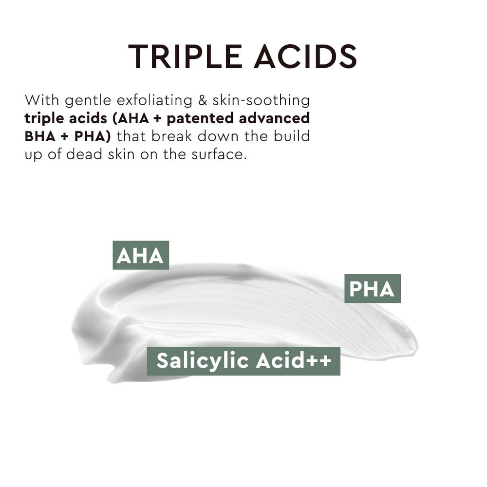 The Face Shop Tea Tree Pore Cream on skin, gentle exfoliation demo.