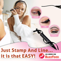 The Flick Stick winged-eyeliner-stamp guides a precise wing for symmetry.