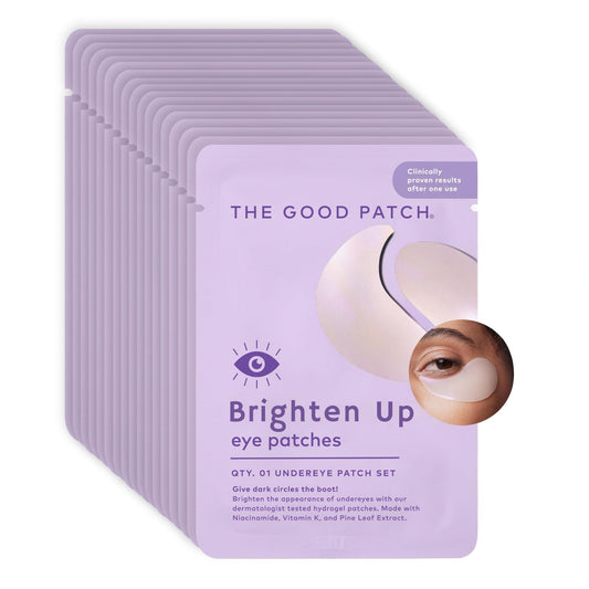 The Good Patch Brighten Up under-eye patches pack promotes a brighter under-eye area.