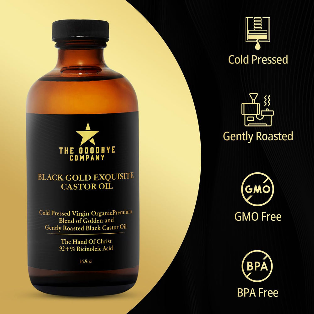 The Goodbye Company castor oil applied to the skin for moisture