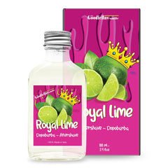 The Goodfellas' smile Royal Lime bottle for daily grooming with a refreshing citrus scent.