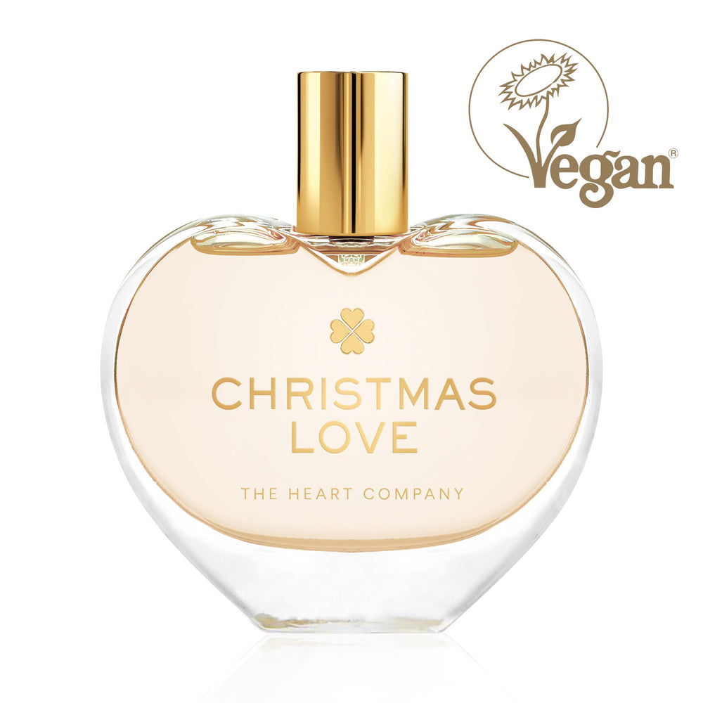 The Heart Company Christmas Love bottle side showcases heart-shaped design ideal for gifting.
