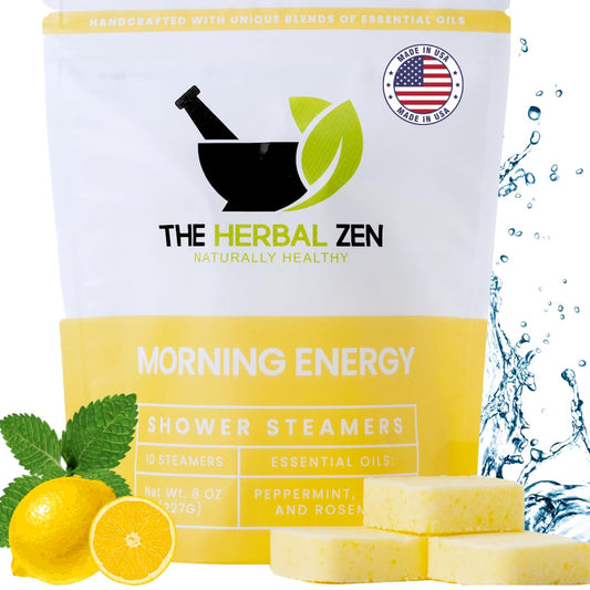 The Herbal Zen Morning Energy Shower Steamer pack for a refreshing morning routine