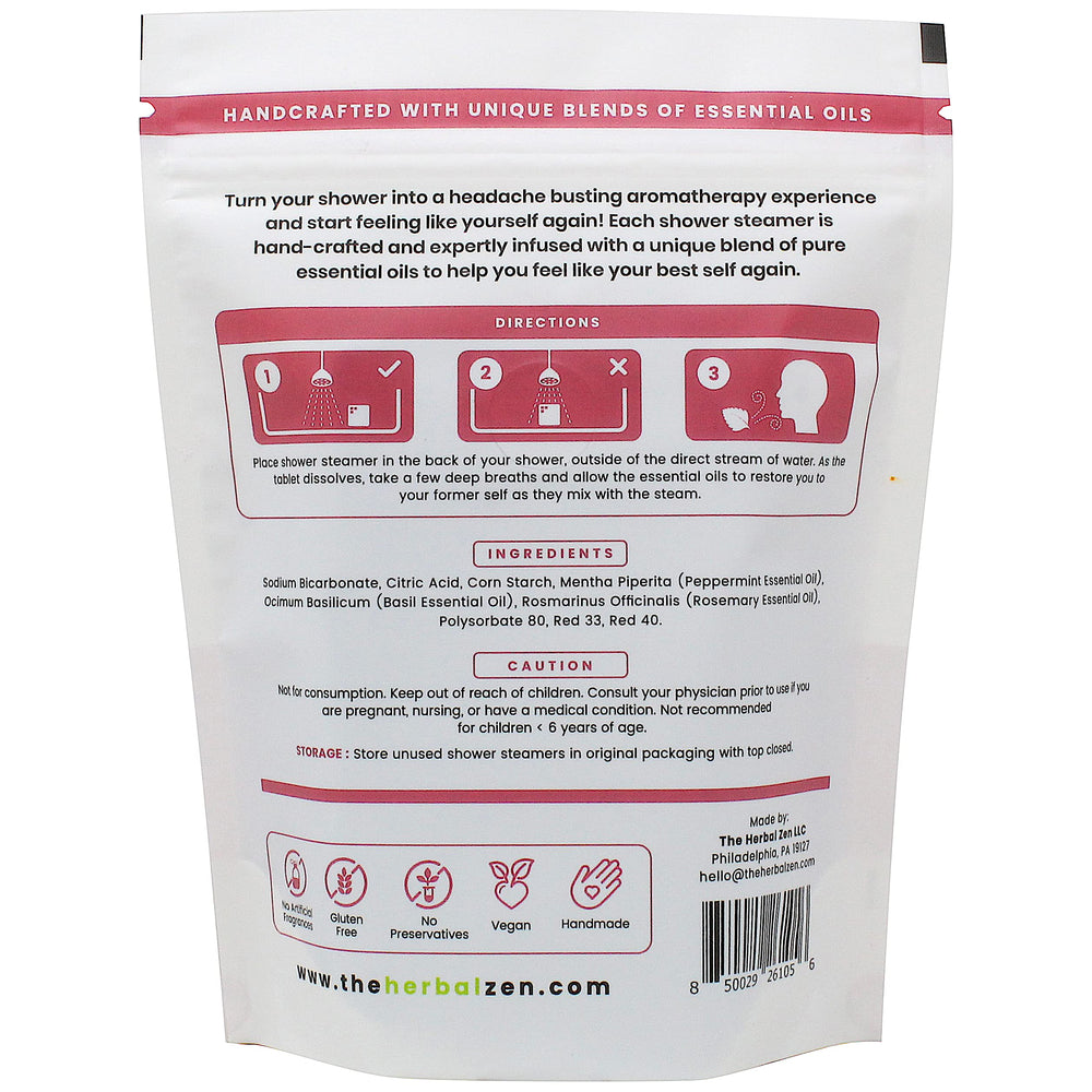 The Herbal Zen shower steamers create a relaxing bathroom ambience.