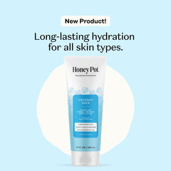 The Honey Pot Coconut Shea Hydrating Lotion application close-up reveals creamy texture.