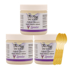 The Keys Salt Scrub lavender sea salt jar for gentle exfoliation and radiant skin.