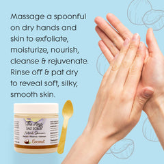 The Keys Salt Scrub pedicure-ready foot care for smooth heels.