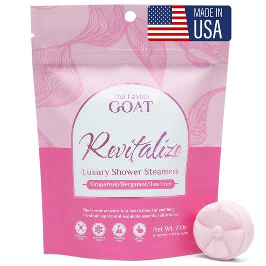 The Lavish Goat Revitalize 7-pack front view, bright citrus aroma for a refreshing start.