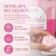 The Lavish Goat Revitalize flower-shaped design adds spa-like ambience.
