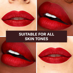 The Lip Bar Bawse Lady wear demonstrates long-lasting color that stays through busy days