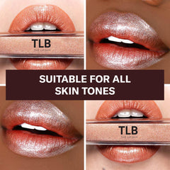 Application on lips demonstrating even, non-sticky high shine.