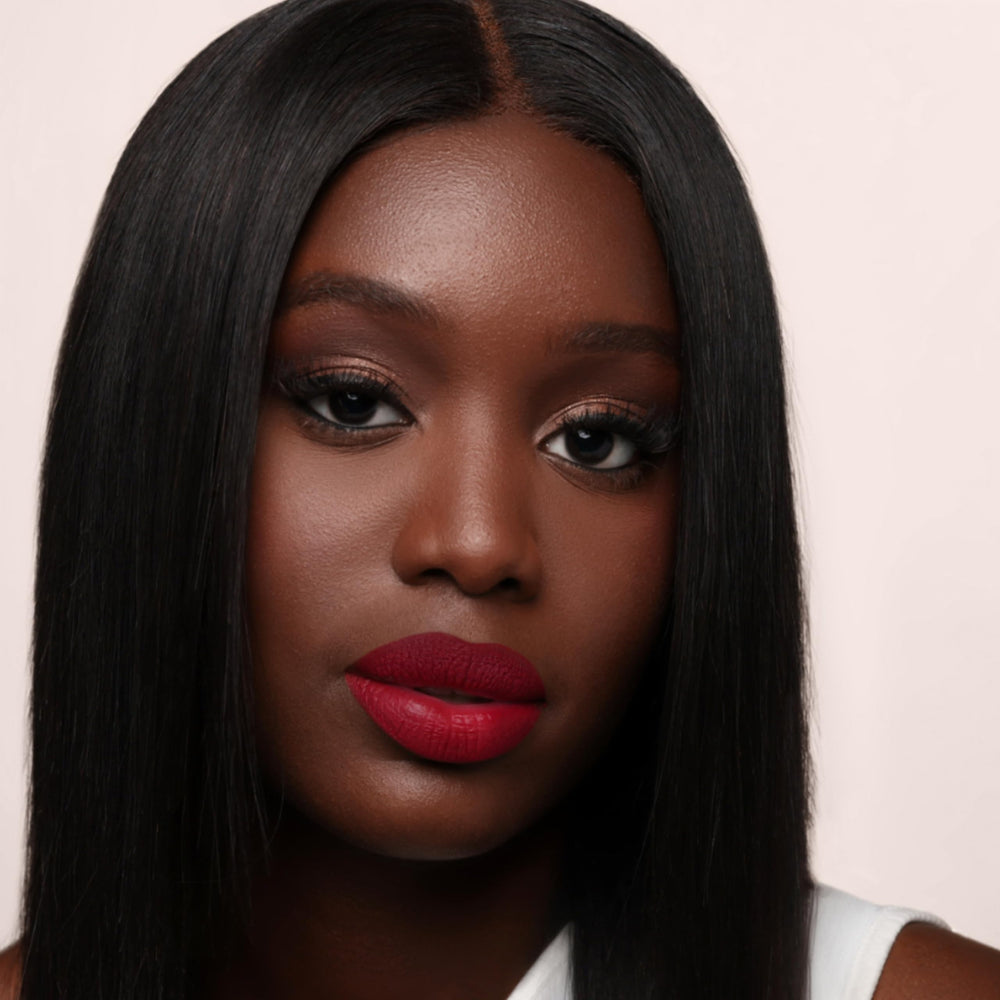 The Lip Bar non-stop liquid matte bundle swatches highlight three vibrant shades