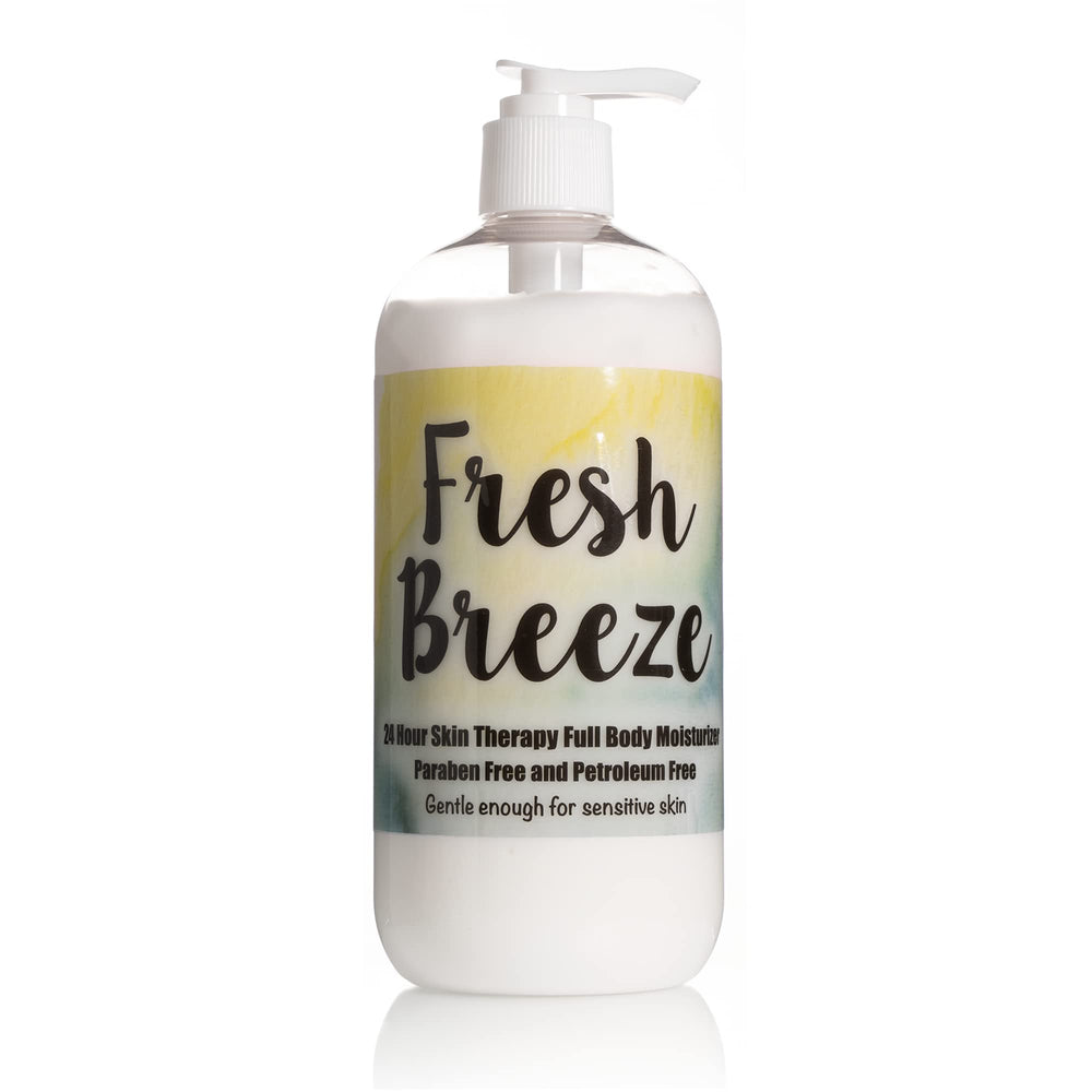 The Lotion Company 24 Hour Therapy lotion bottle provides all-day hydration.