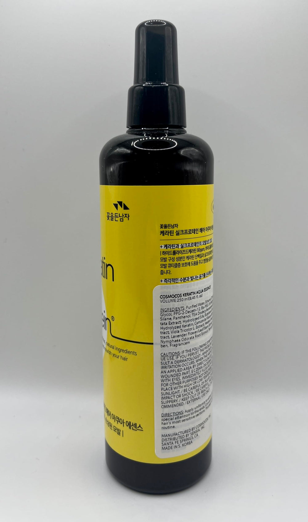 The Man Company Keratin SilkProtein Aqua Essence ingredients visual emphasizes nourishing components.