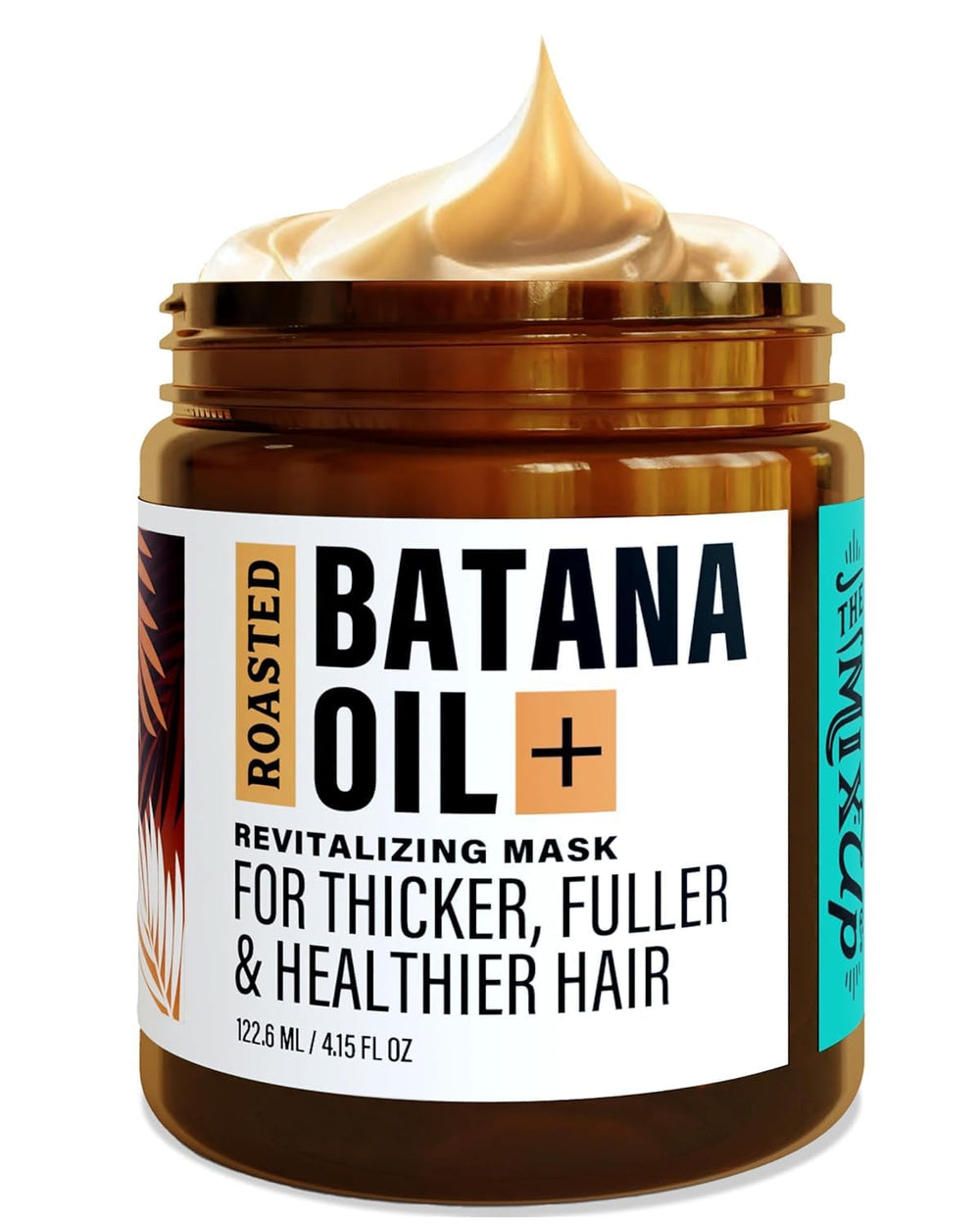 The-Mix-Up Roasted Batana Oil bottle highlights a premium hair care routine for healthier-looking hair.