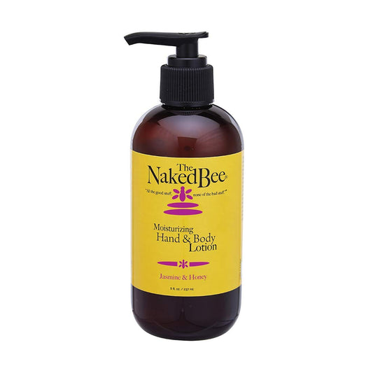 The Naked Bee Nourishing Body Lotion 8oz jar provides rich hydration for dry skin.