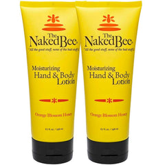 The Naked Bee Orange Blossom Honey Hand Lotion 2-pack, front view, for daily hydration.