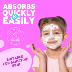 The Natural and Organic Family Kid Face Sunscreen Moisturizer cap close-up highlights easy squeezing for parents.