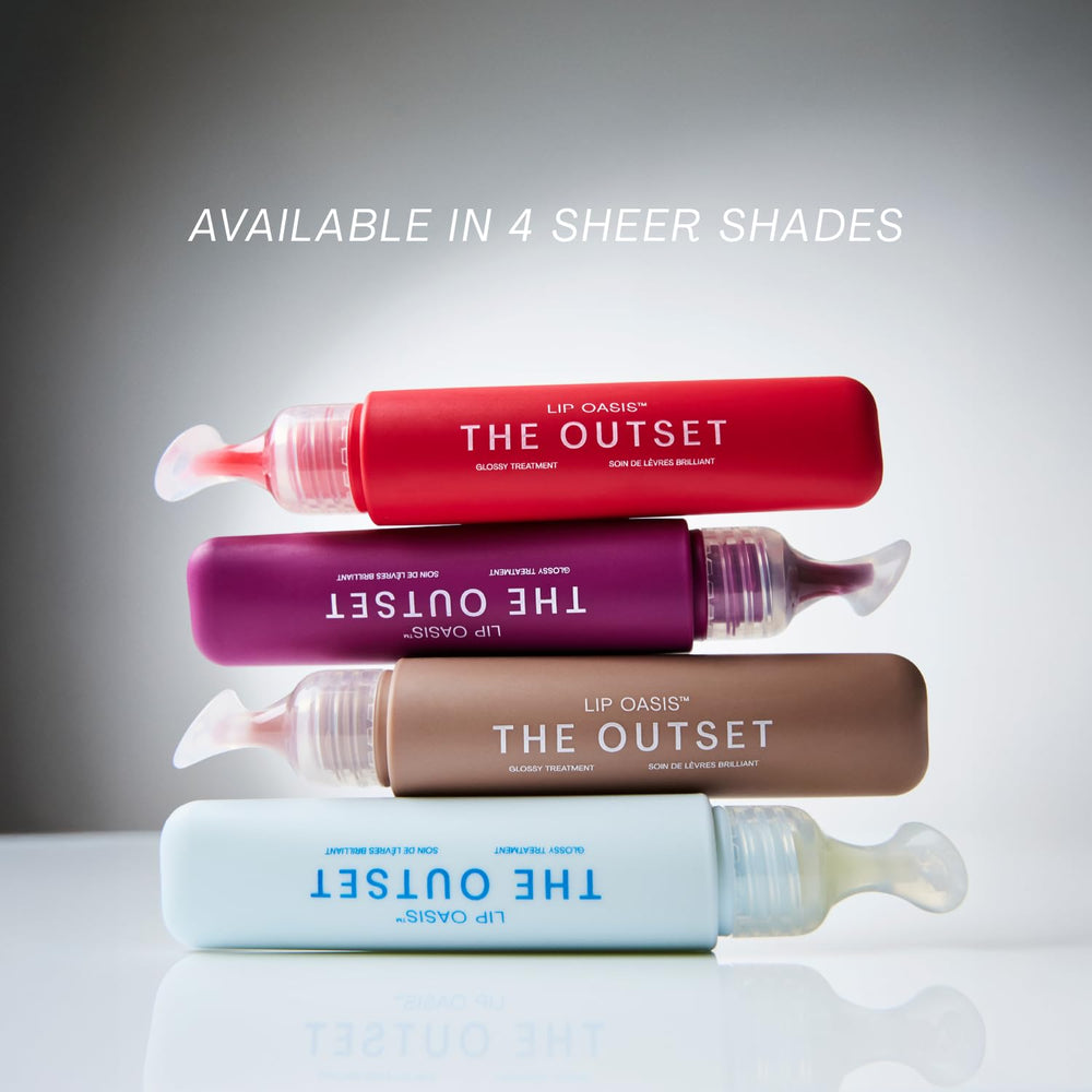 The Outset Lip Oasis travel packaging hints at portable lip care on the go.