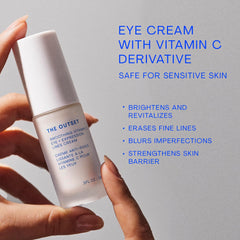 The Outset Vitamin C Eye Cream swatch highlighting gentle hydration and even tone benefits