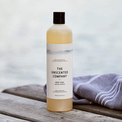 The Unscented Company Body Soap close-up foam texture for gentle daily cleansing.