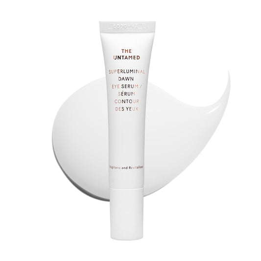 The Untamed Superluminal Dawn Eye Serum bottle for daily under-eye care.