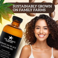 The Goodbye Company bottle label close-up showing organic, hexane-free formulation.