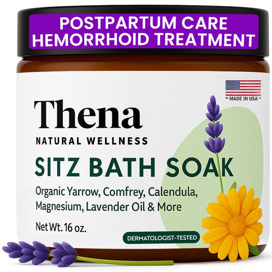 THENA Sitz Bath Soak with lavender epsom salts for soothing postpartum comfort