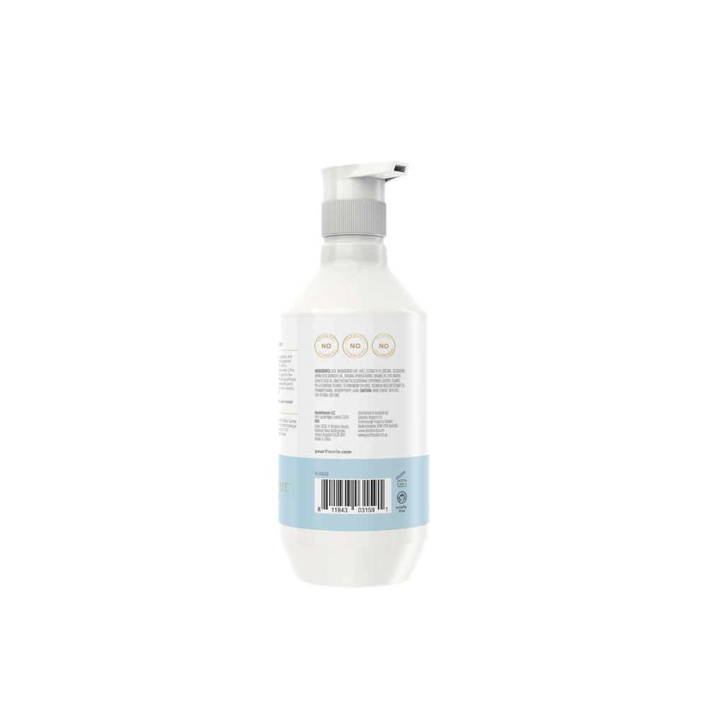 Theorie Pure Ultra Gentle Conditioner after use yields soft hydrated hair