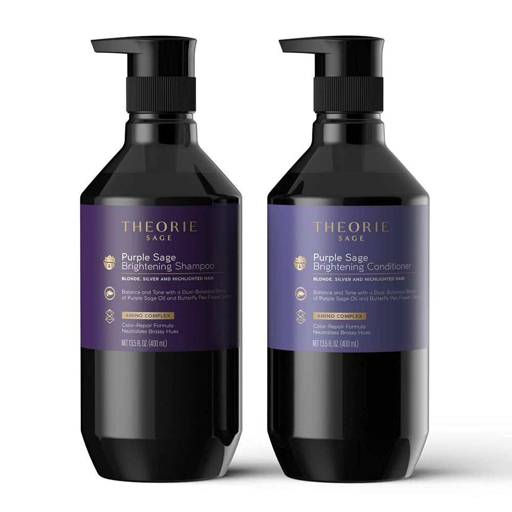 Hair looks glossy and resilient after using Theorie Purple Sage Brightening Conditioner