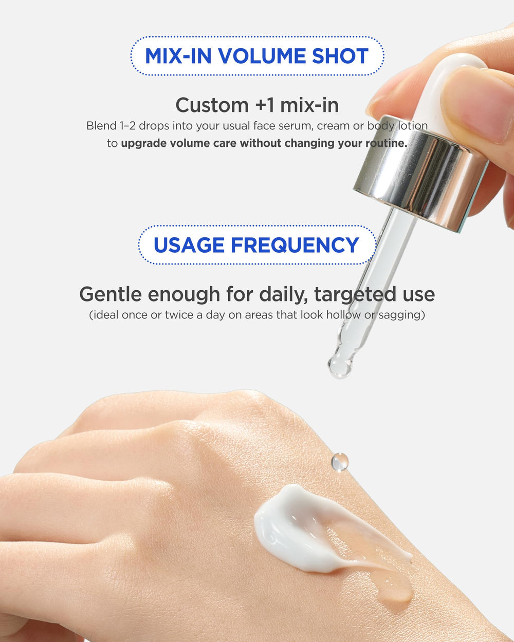 Product applied to cheek and neck for multi-area use.