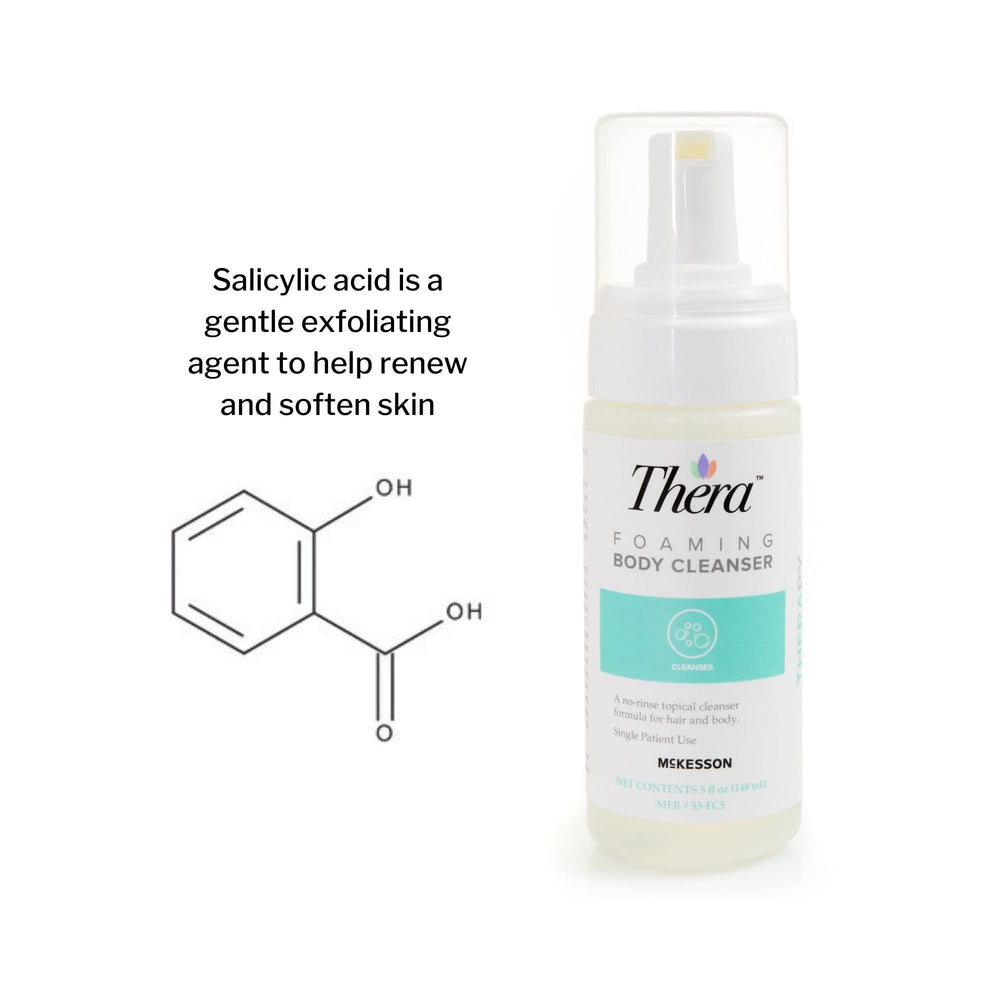 Thera foaming cleanser exfoliation closeup of gentle scrub effect