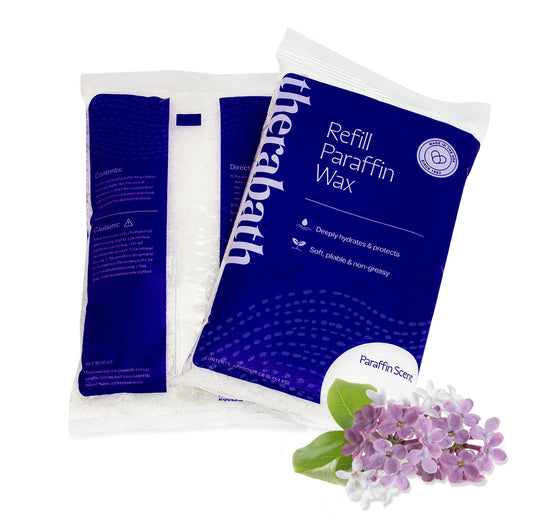 Therabath paraffin wax refill bottle for convenient at-home warmth and skin softening.