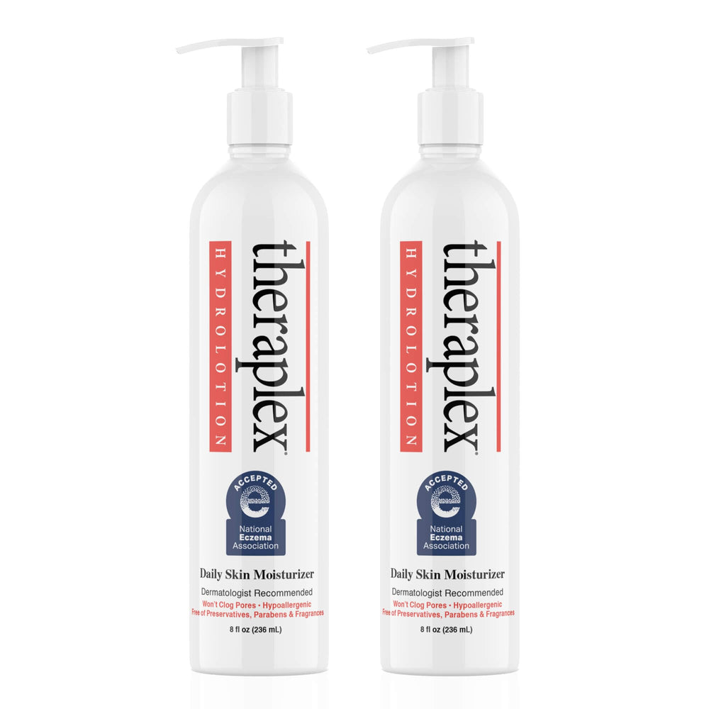 Theraplex Hydrolotion bottle demonstrates gentle eczema care and daily hydration