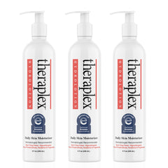 Theraplex Hydrolotion bottle demonstrates fragrance-free daily moisturizer for sensitive skin.