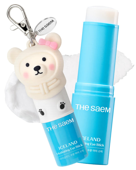 THESAEM Iceland Hydrating Eye Stick with bear keyring cap for on-the-go hydration