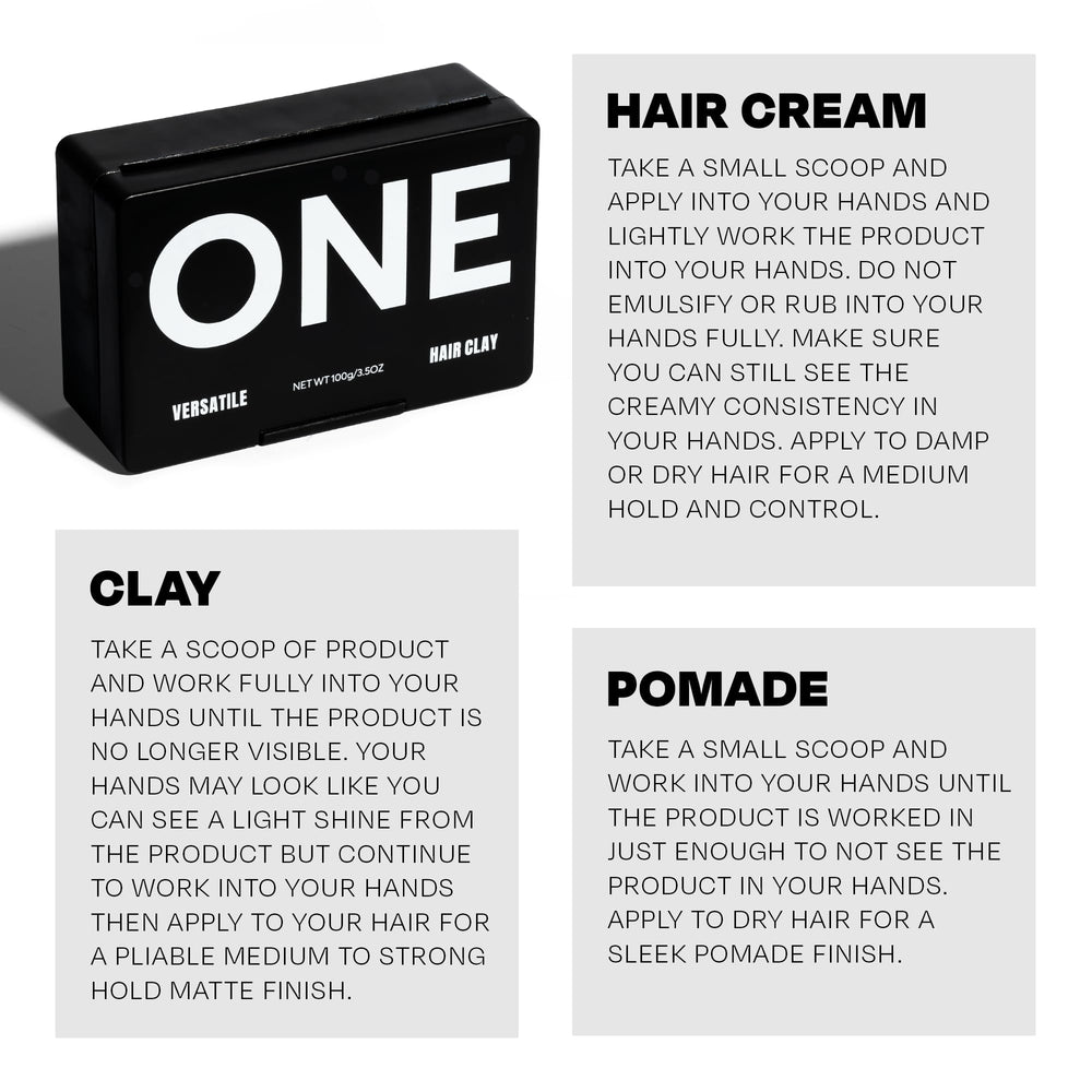 THESALONGUY ONE Hair Clay apply in hand showing customizable hold.