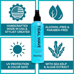Matte finish texture appears on damp hair for a natural look