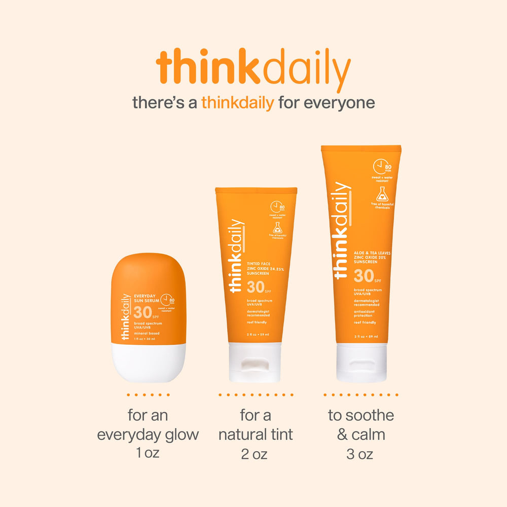 Thinkdaily SPF 30 travel-size packaging for on-the-go care