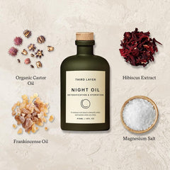 Third Layer Night Oil alcohol-free formula designed for gentle skin care.