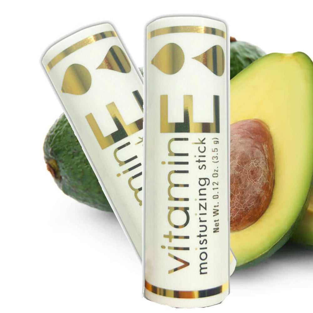 Three Pebbles Pure Pride Vitamin E Lip Stiks close-up application, soothing dry lips