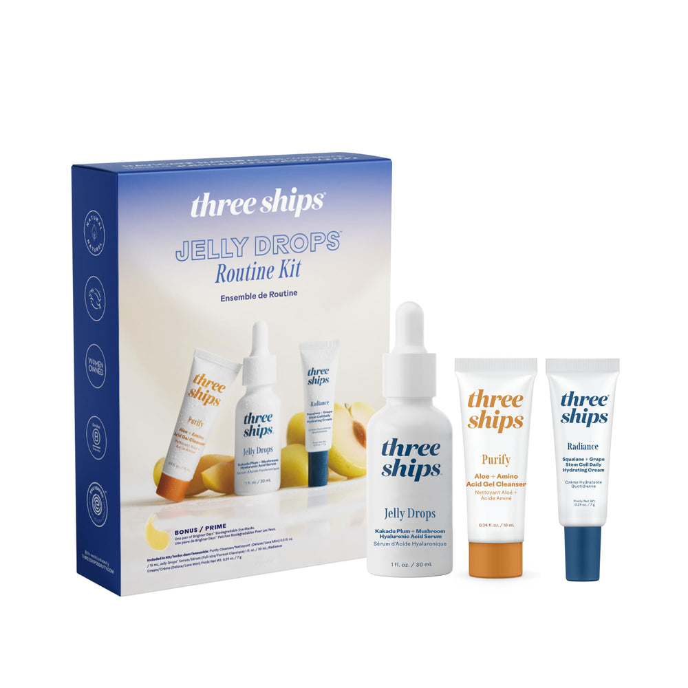 Three Ships Jelly Drops Serum bottle for deep hydration and glow