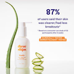 Three Ships Purify Aloe Amino Acid Gel Cleanser after makeup removal shot