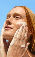 Three Ships cleanser placed in a morning skincare routine setup