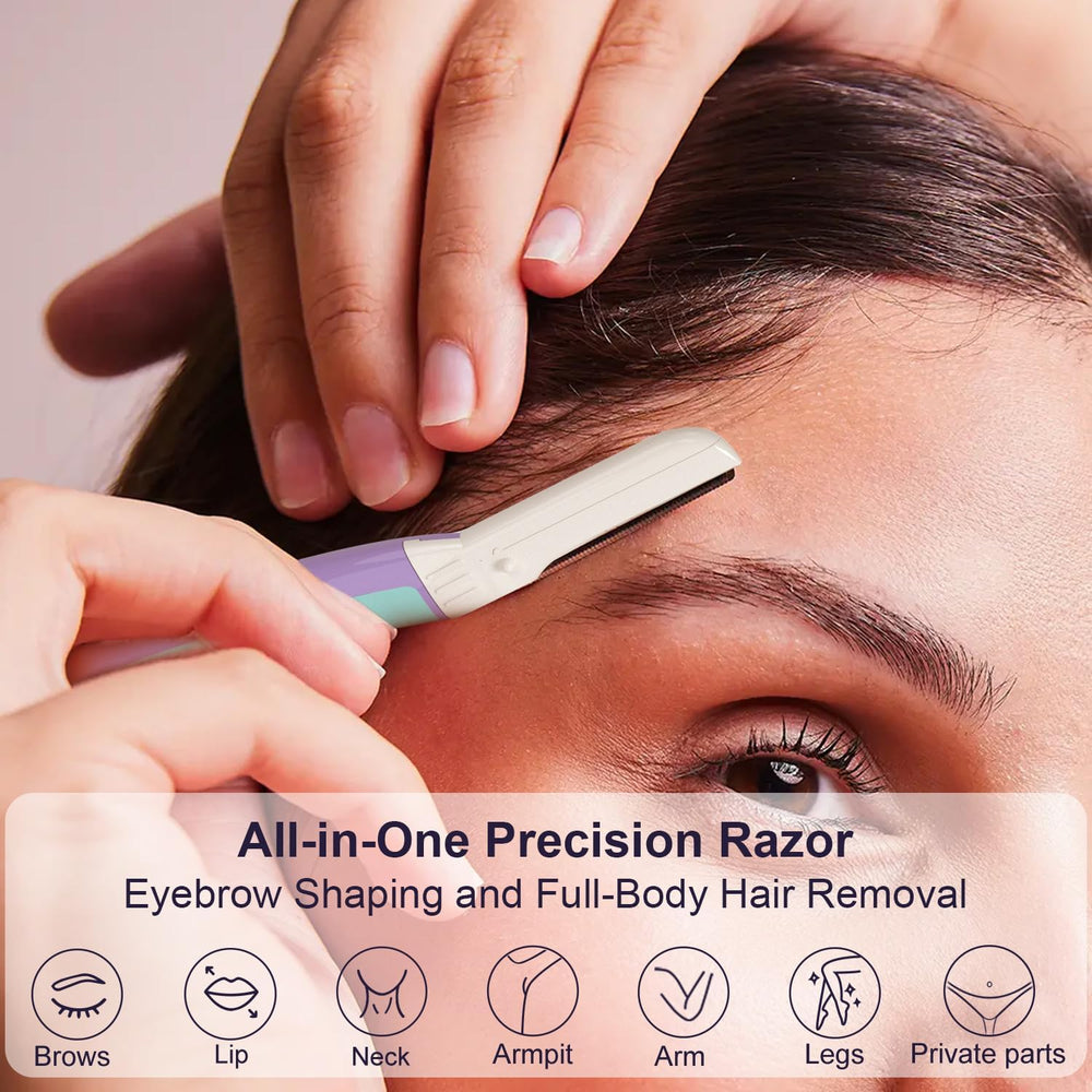 Close-up of THURLADY blades with micro-guards for skin-safe exfoliation