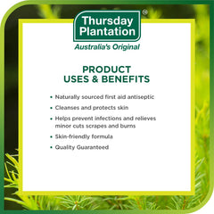 Amber glass bottle preserves potency of Thursday Plantation Tea Tree Oil.