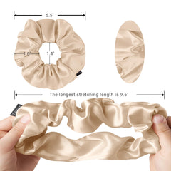 THXSILK champagne silk scrunchie ideal for travel and daily wear