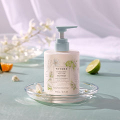Thymes Bergamot Nectar 16 oz label highlighting generous hydration