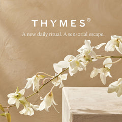 Thymes Bergamot Nectar lifestyle shot suggests a fresh, uplifting routine.