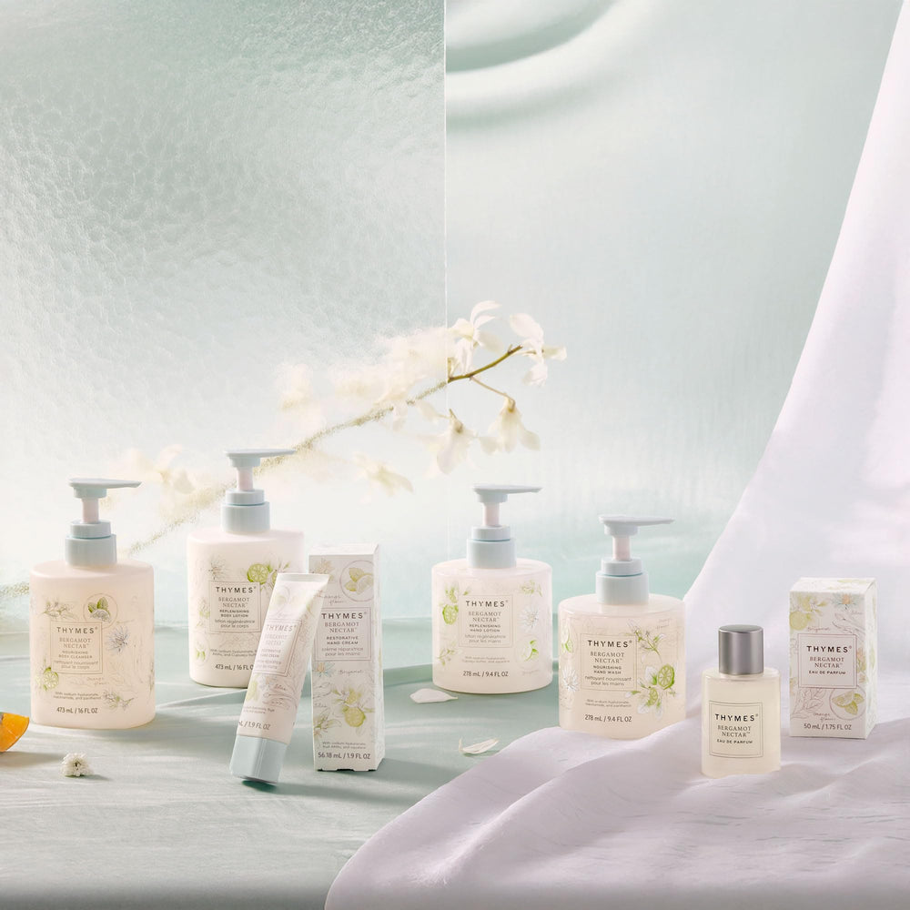 Thymes Bergamot Nectar notes palette hints lemon, bergamot and sandalwood.